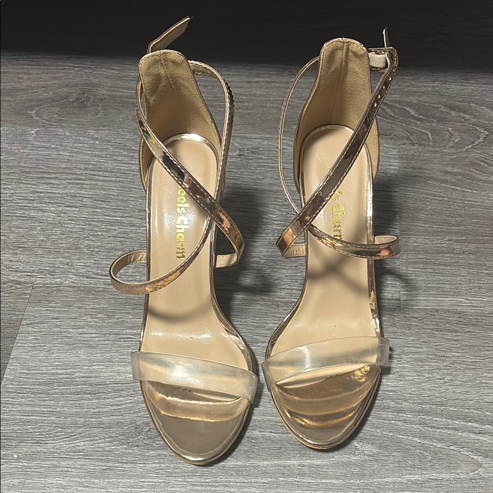 East 5th Gold Strappy Women's Heels
